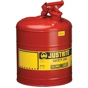 JUSTRITE Safety Can, 5 gal Capacity, Steel, Red 7150100